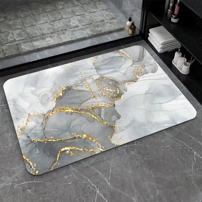 Diatomaceous Earth Bath Mat,Black Funny Skull Non-Slip Volume Super Absorbent Fast Drying for Bathroom Kitchen Door mat,Eco-Friendly Easy to Clean 16×24Inch (40 * 60cm)
