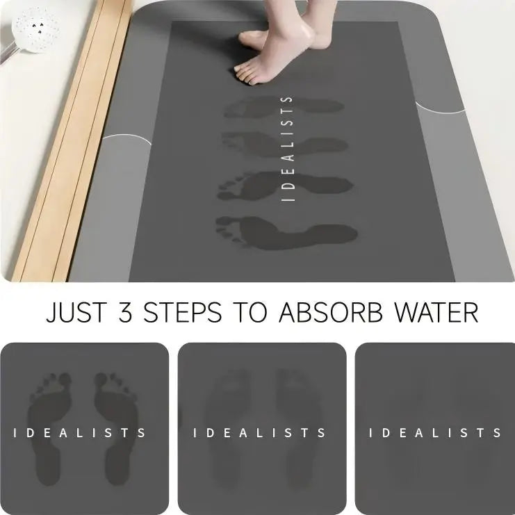 Premium Quick-Dry Bathroom Mat-Ultra-Absorbent Thin Diatomite Bath Mat-Rubber Backing Thin Non-Slip Machine Washable and Mildew-Resistant Rug for Shower,Kitchen,Laundry Room and More with Geometric Design and Easy Cleaning last-minute Father's Day gift