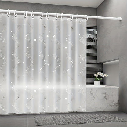 Bathroom 1pc Thick PEVA Shower Curtain Liner, Raindrop Stars Moon Romantic Pattern, Translucent Bathtub Bath Curtains, Bathing Cover Lining with Hooks