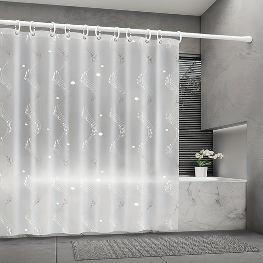 Bathroom 1pc Thick PEVA Shower Curtain Liner, Raindrop Stars Moon Romantic Pattern, Translucent Bathtub Bath Curtains, Bathing Cover Lining with Hooks