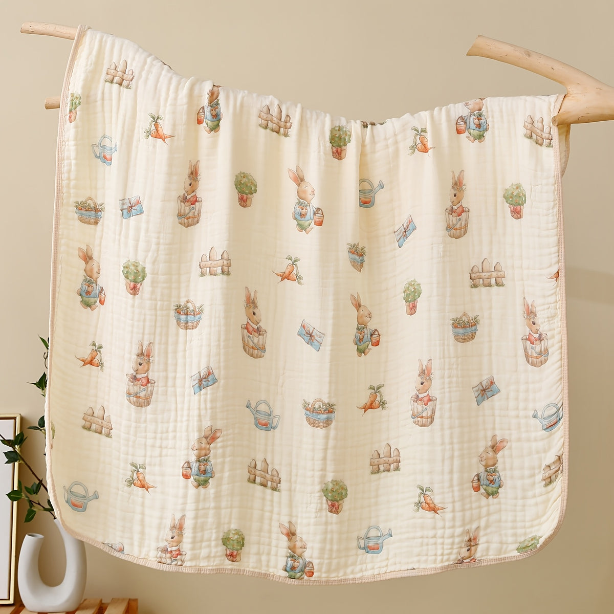 6-Ply Soft Soft Quick-Dry Bathroom Towel - Floral & Bunny Print, Breathable & Absorbent for Home, Travel, Camping, Beach - Perfect Holiday Gift for Thanksgiving, Easter, Christmas, Beach Travel Towel | Contemporary Design | Quickdry Material
