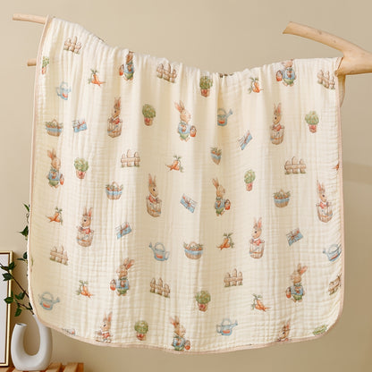 6-Ply Soft Soft Quick-Dry Bathroom Towel - Floral & Bunny Print, Breathable & Absorbent for Home, Travel, Camping, Beach - Perfect Holiday Gift for Thanksgiving, Easter, Christmas, Beach Travel Towel | Contemporary Design | Quickdry Material