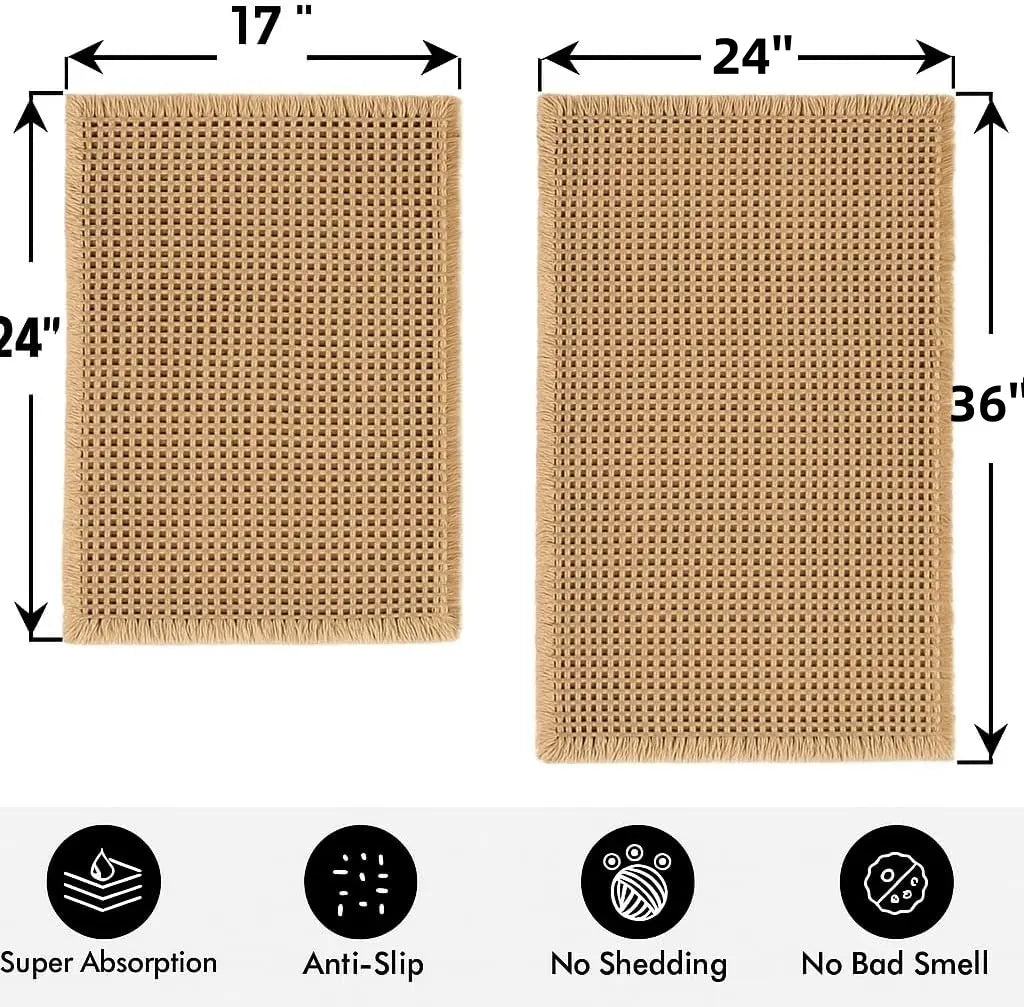 Waffle Bath Mat Runner Non Slip, Ultra Soft Absorbent Bathroom Rug for Shower Tub, Machine Washable, Boho Aesthetic Home Decor Carpet #Summervibes