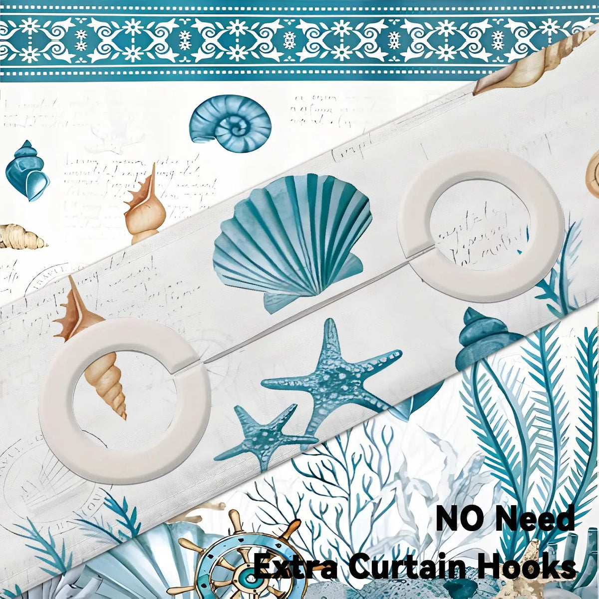 Blue Sea Life Pattern Shower Curtain Set, 2 Layers Waterproof Shower Curtain Liner, Shower Curtain And Liner Set, Bathroom Shower Curtains, Bathroom Decor Supplies for Home Decor, Home Goods, Bathroom Accessories, Decorative Shower Curtain