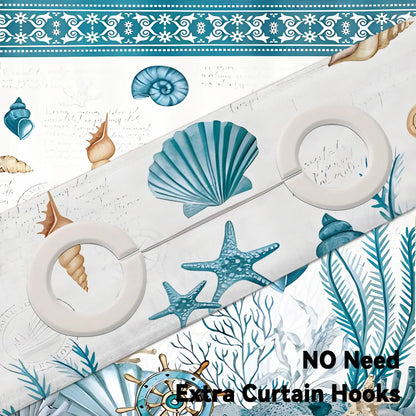 Blue Sea Life Pattern Shower Curtain Set, 2 Layers Waterproof Shower Curtain Liner, Shower Curtain And Liner Set, Bathroom Shower Curtains, Bathroom Decor Supplies for Home Decor, Home Goods, Bathroom Accessories, Decorative Shower Curtain