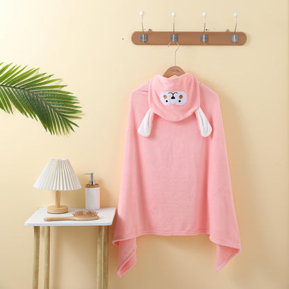 Bath Towel, Large Coral Velvet Thickened Cloak, Children Can Wear a Cloak Absorbent Soft Hooded Bath Towel