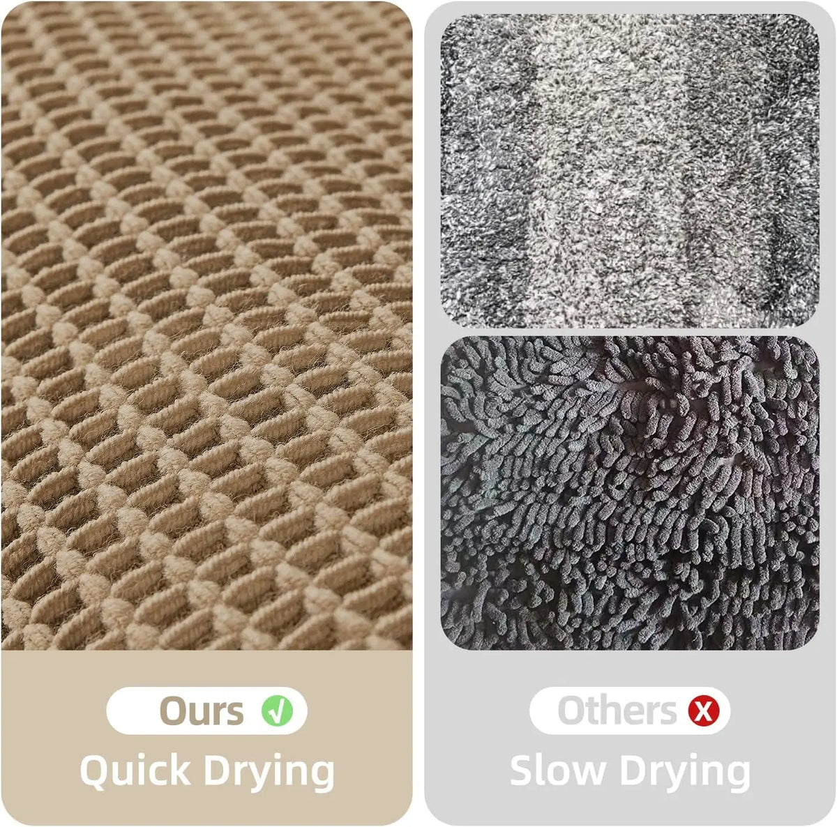 Waffle Bath Mat Runner Non Slip, Ultra Soft Absorbent Bathroom Rug for Shower Tub, Machine Washable, Boho Aesthetic Home Decor Carpet #Summervibes