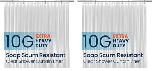 LiBa Shower Curtain PEVA 8G, 72x72 Inch Waterproof White