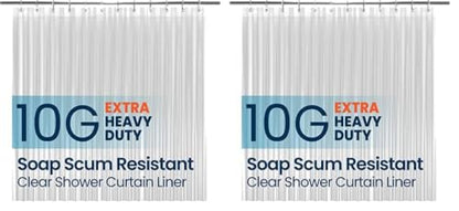 LiBa Shower Curtain PEVA 8G, 72x72 Inch Waterproof White