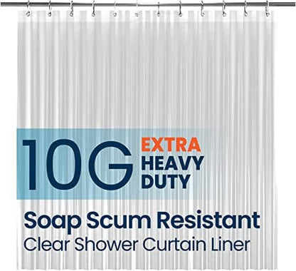 LiBa Shower Curtain PEVA 8G, 72x72 Inch Waterproof White