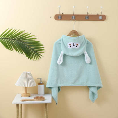 Bath Towel, Large Coral Velvet Thickened Cloak, Children Can Wear a Cloak Absorbent Soft Hooded Bath Towel
