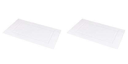 Amazon Basics Banded Bathroom Bath Rug Mat, 100% Cotton, 31 x 20 inches, Soft Silver