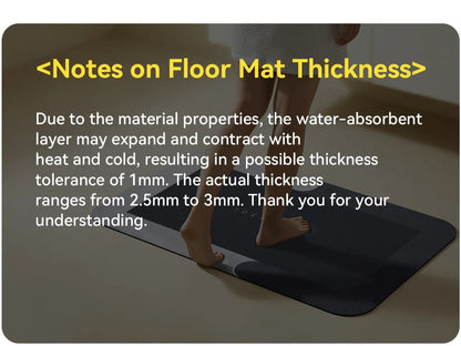Premium Quick-Dry Thin Diatomite Bath Mat Ultra-Absorbent Non-Slip Rubber Backing Machine Washable Stain Resistant Geometric Design for Bathroom Kitchen Laundry Room Father's Day gift