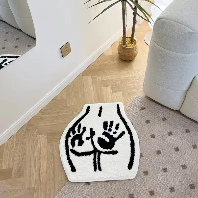 LAKEA Sexy Bathroom Rugs Soft Tufted Rugs Non-Slip Absorbent Handmade Rugs Bedroom Kitchen Bathroom Rugs Home Decor Room Decor White