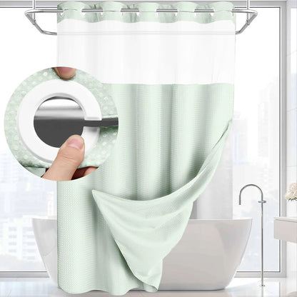 Waffle Texture Modern Waterproof Shower Curtain, Decorative Bathroom Accessory for Hotel, Salon & Dormitory Decor #GLOBAL PICKS