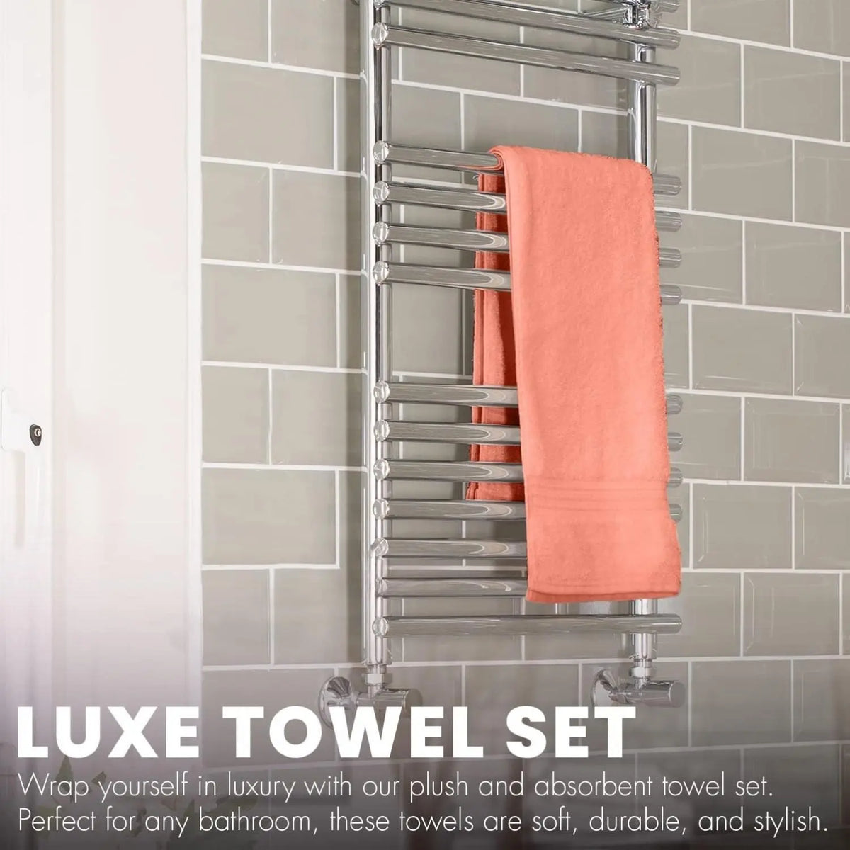 Pack of 6 Bath Towels Set 27 x 54 Inches, 100% Cotton, Larger & Lighter Weight, Quicker to Dry, Super Soft and Absorbent, Perfect for Bathroom, Spa, Pool & Gym (Multicolor, Pack of 6 (27''x54''))