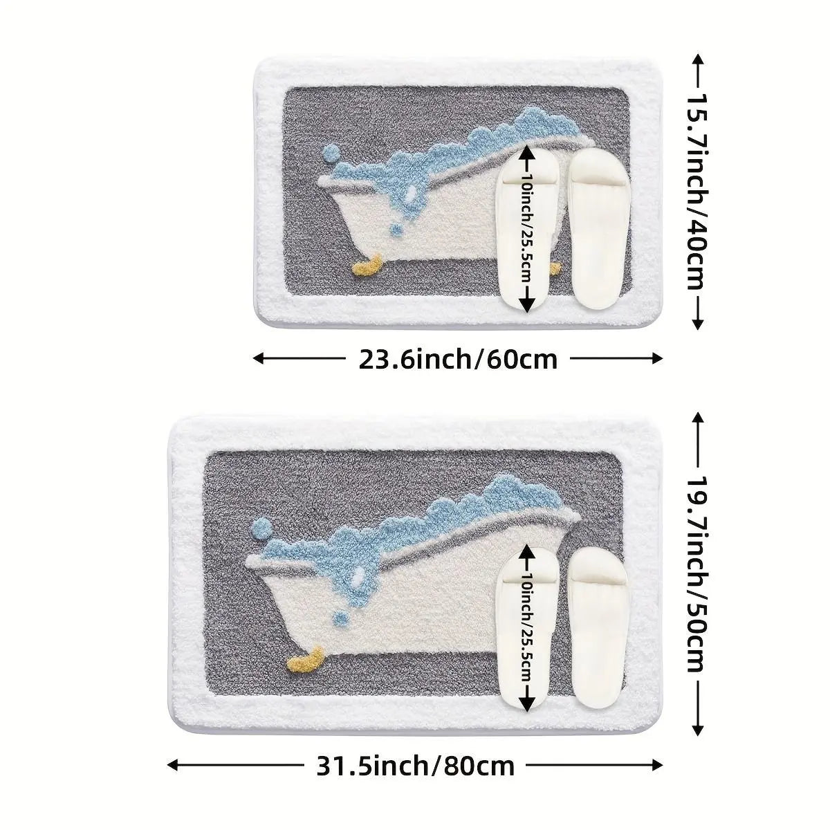 1pc Bathroom Rug Mat, Extra Soft Absorbent Premium Bath Rug, Non-Slip Comfortable Bath Mat for Bathroom Floor, Sink, Bathtub, Shower Room