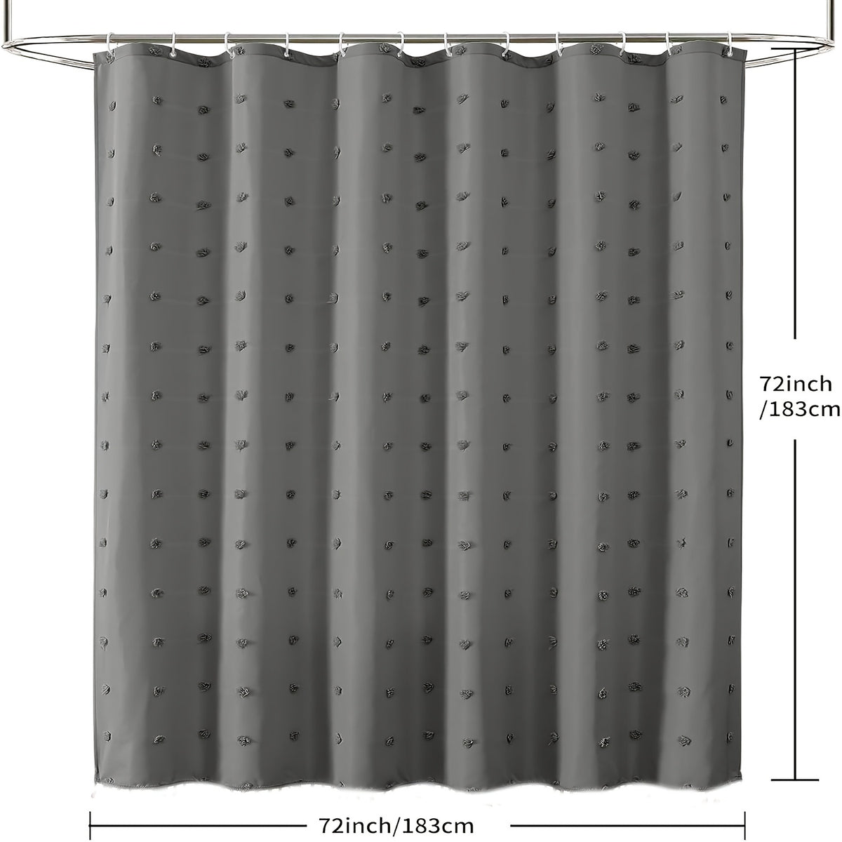 [Bohemian Polka Dot] Bohemian Chic Polka Dot Shower Curtain with White Hooks, Machine Washable Polyester Bathroom Decor