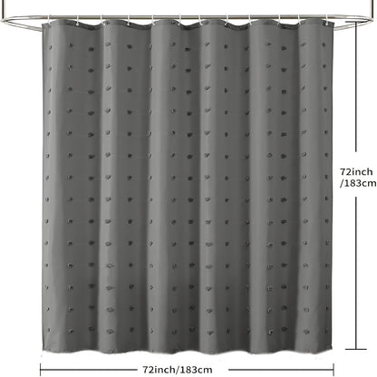 [Bohemian Polka Dot] Bohemian Chic Polka Dot Shower Curtain with White Hooks, Machine Washable Polyester Bathroom Decor