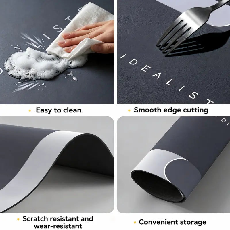 Premium Quick-Dry Bathroom Mat-Ultra-Absorbent Thin Diatomite Bath Mat-Rubber Backing Thin Non-Slip Machine Washable and Mildew-Resistant Rug for Shower,Kitchen,Laundry Room and More with Geometric Design and Easy Cleaning last-minute Father's Day gift