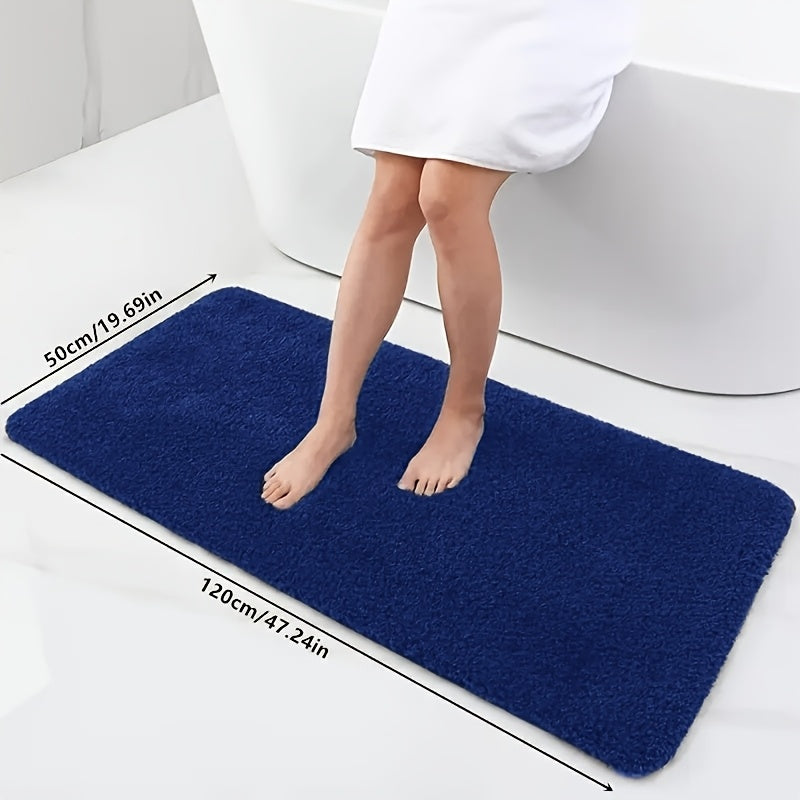 Long Plush Super Absorbent Bath Mat, Non-Slip And Anti-Fall, Ultra-Soft Walking Feel, Comfortable And High-Quality Bath Carpet, Suitable for Bathtub, Shower, Bathroom Additions, Home Decor Floor Mat, Safe Choice for Bathroom