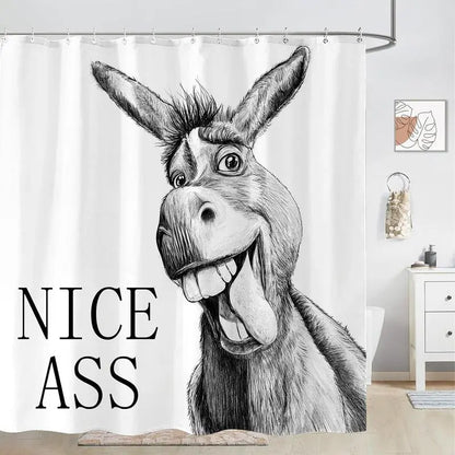 Funny Highland Cow Bathroom Decor Are You Pooping Whimsical Style Stainless Waterproof Shower Curtain for Humorous Home and Gifts Waterproof Fabric Twelve Hook Easy Installation