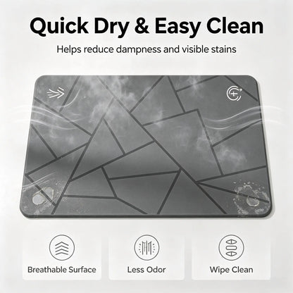 23.5"×15" Natural Diatomite Stone Bath Mat, Quick Drying Non-Slip Super Absorbent Minimalist Bathroom Shower Mat, Easy Clean Durable Floor Rug