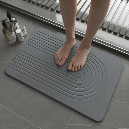 Stone Bath Mat for Bathroom, Diatomaceous Earth Mat - Fast-Drying, Non-Slip, Super Absorbent (23.6"×15.4" White Flow)