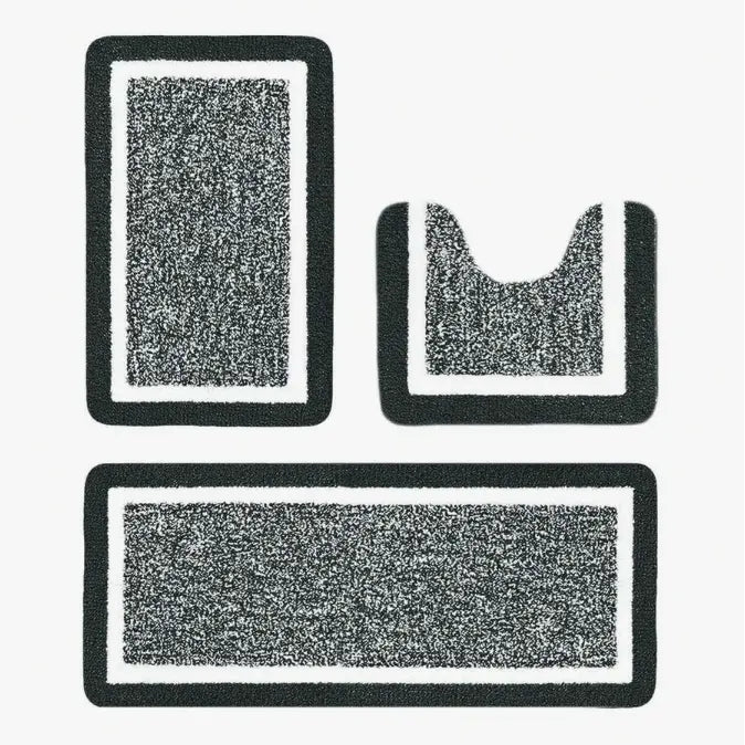 3 Piece Extra Large Bathroom Rugs Sets, Bathroom Shower Rugs With U Shaped Toilet Mat Absorbent Microfiber Plushes Non Slide Bath Rugs Sets Washable Rug