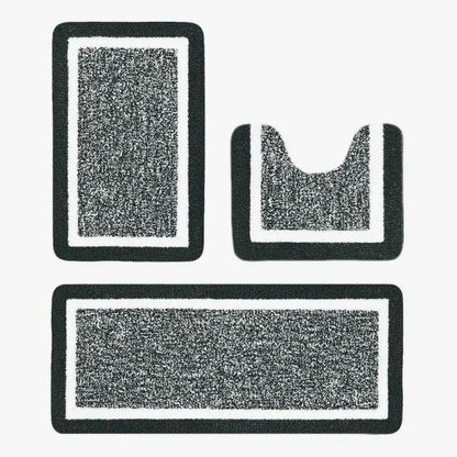 3 Piece Extra Large Bathroom Rugs Sets, Bathroom Shower Rugs With U Shaped Toilet Mat Absorbent Microfiber Plushes Non Slide Bath Rugs Sets Washable Rug