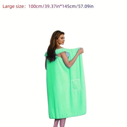 1pc Bath Towel, Absorbent and Quick-drying Wearable Bath Towel, Women's with Pocket, Super Soft Bath Towel, for Bathroom Bedroom Spa, Ideal Bathroom Supplies