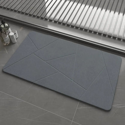 Stone Bath Mat for Bathroom, Diatomaceous Earth Mat - Fast-Drying, Non-Slip, Super Absorbent (23.6"×15.4" White Flow)