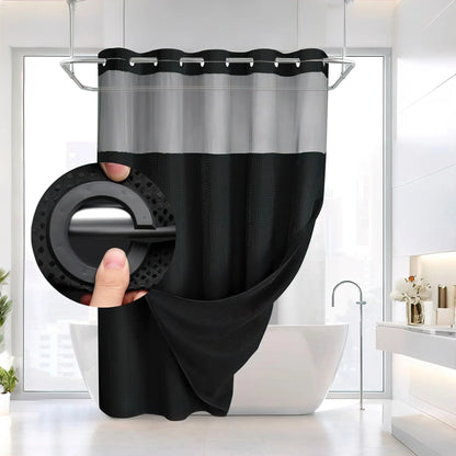 Waffle Texture Modern Waterproof Shower Curtain, Decorative Bathroom Accessory for Hotel, Salon & Dormitory Decor #GLOBAL PICKS