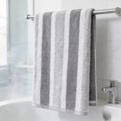 Modern 8-Piece Premium Striped Towel Set, Ultra Soft Water Absorbent Quick Dry Bath & Hand Towels for Bathroom, Gym