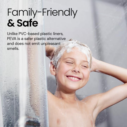 LiBa Shower Curtain PEVA 8G, 72x72 Inch Waterproof White