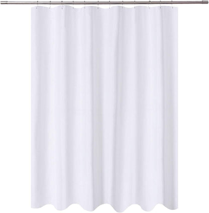 N&Y HOME Fabric Shower Curtain Liner with Magnets Standard Size, White
