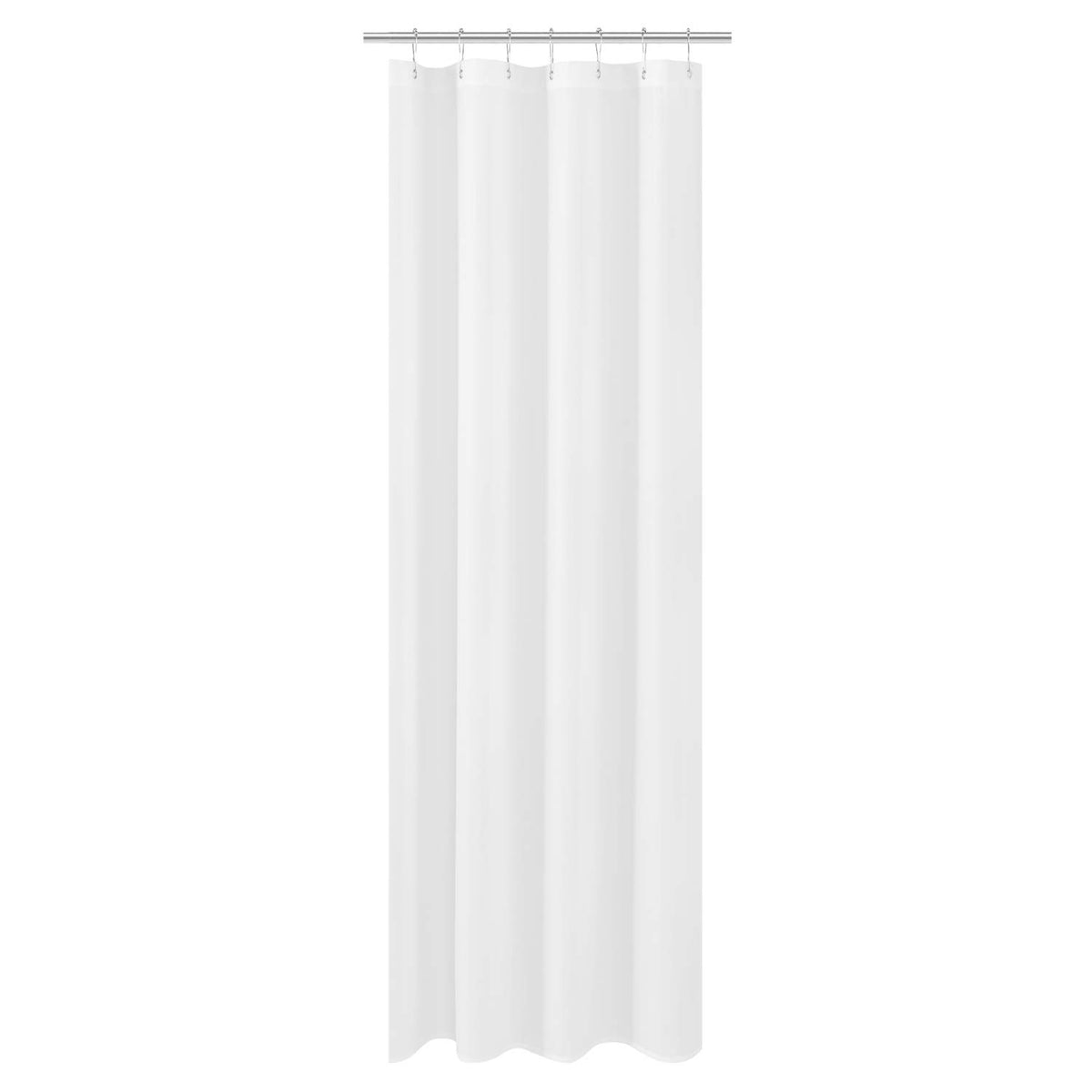 N&Y HOME Fabric Shower Curtain Liner with Magnets Standard Size, White