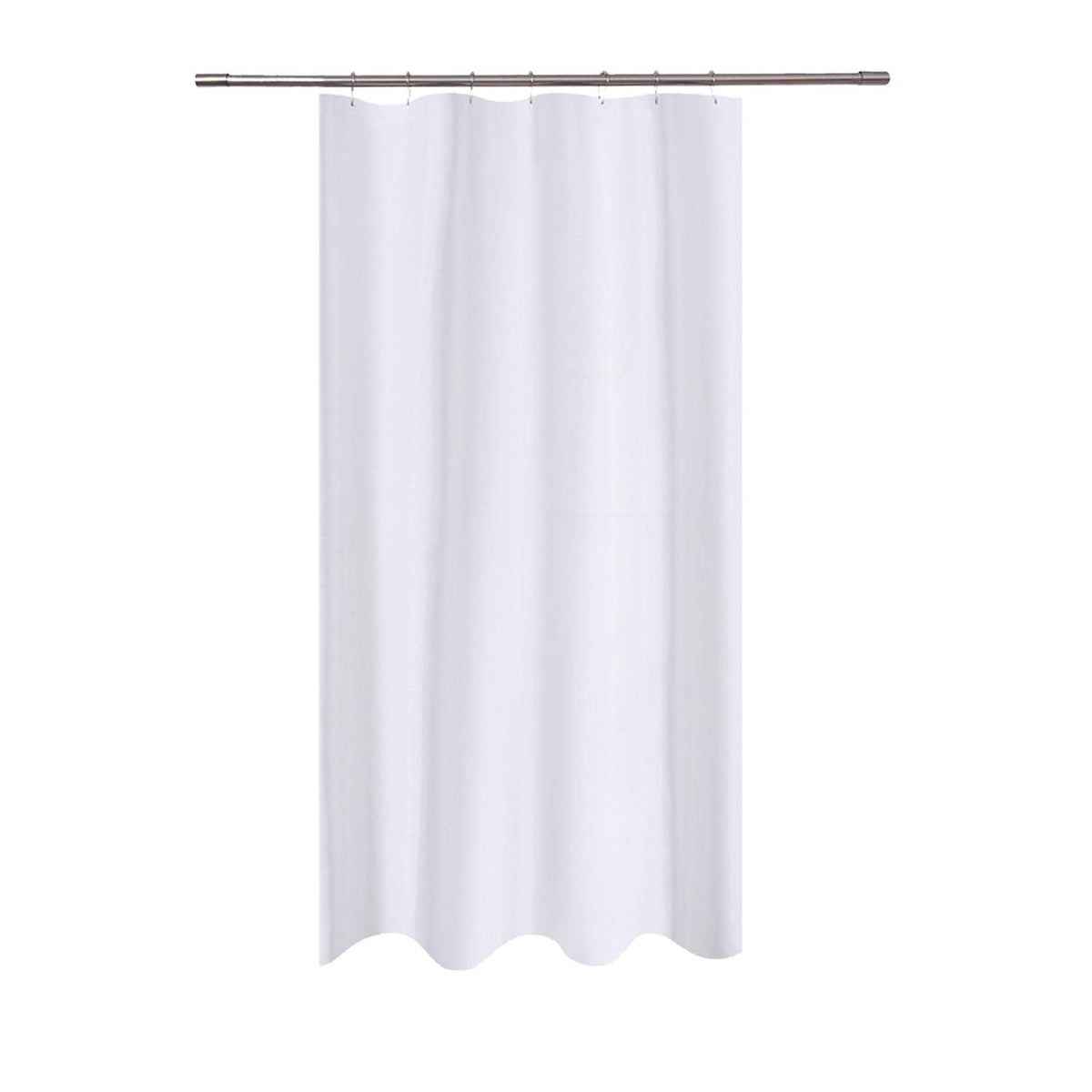 N&Y HOME Fabric Shower Curtain Liner with Magnets Standard Size, White