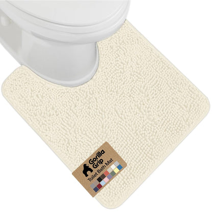 GORILLA GRIP Bath Rug Mat for Bathroom, Absorbent Chenille, 24x17 Gray