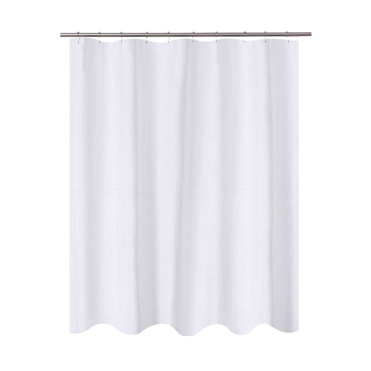 N&Y HOME Fabric Shower Curtain Liner with Magnets Standard Size, White