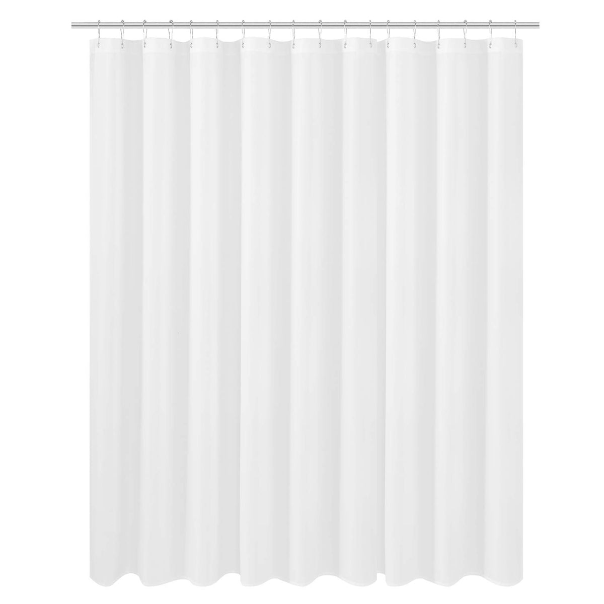 N&Y HOME Fabric Shower Curtain Liner with Magnets Standard Size, White
