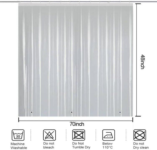 YISURE Short Shower Curtain Liner 48 Inch Length, Clear Peva for Walkin Tub
