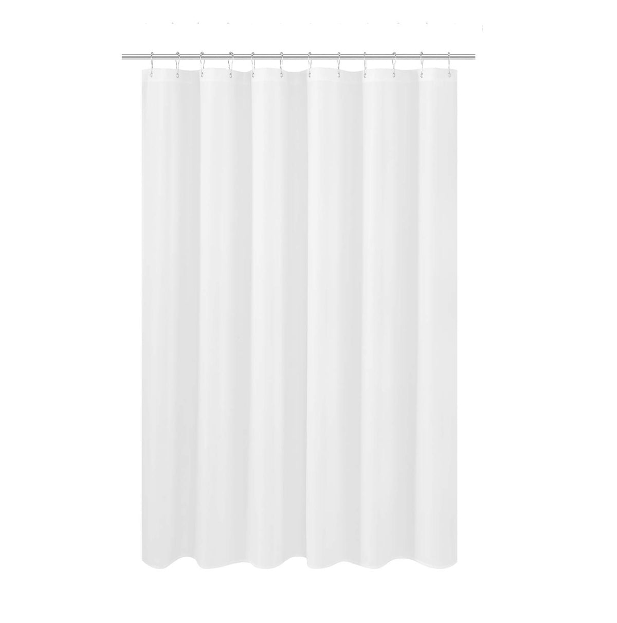 N&Y HOME Fabric Shower Curtain Liner with Magnets Standard Size, White