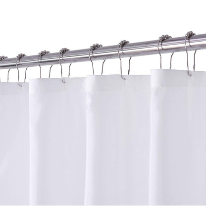 N&Y HOME Fabric Shower Curtain Liner with Magnets Standard Size, White