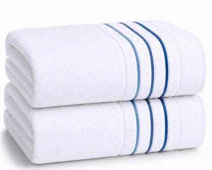 Bath Towels Set for Bathroom – Luxury 6-Piece Cotton Towels, Soft Absorbent & Quick Dry, 600 GSM Bath Towels for Bathroom, Hotel Spa Quality (White/Charcoal, 6- Bath Towel Set)