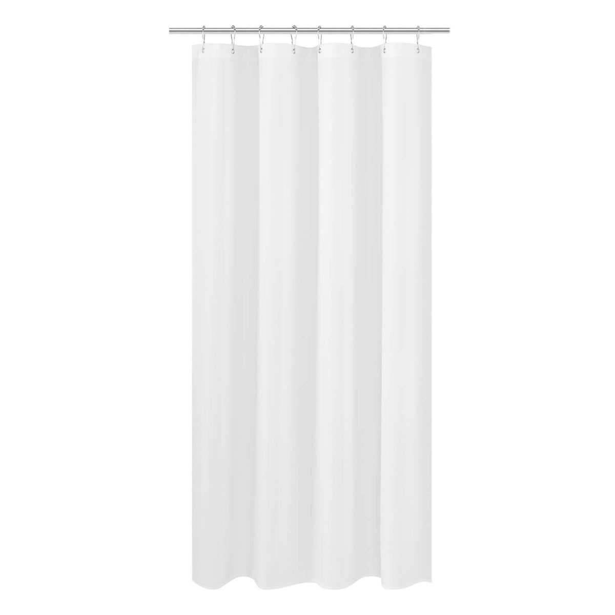 N&Y HOME Fabric Shower Curtain Liner with Magnets Standard Size, White