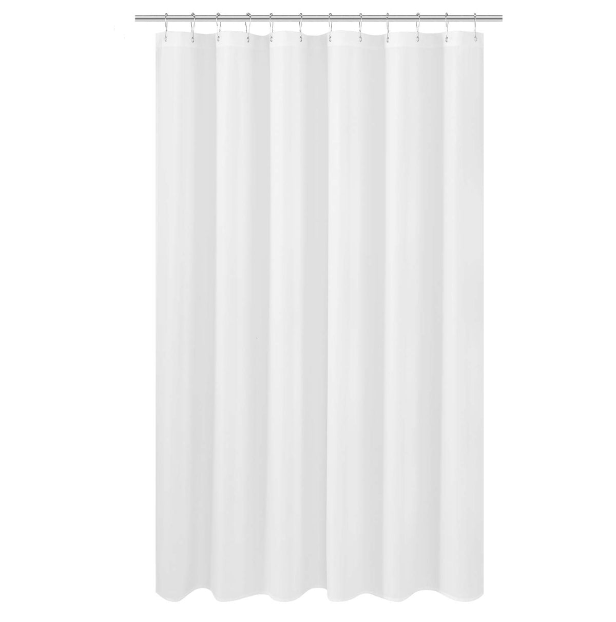 N&Y HOME Fabric Shower Curtain Liner with Magnets Standard Size, White