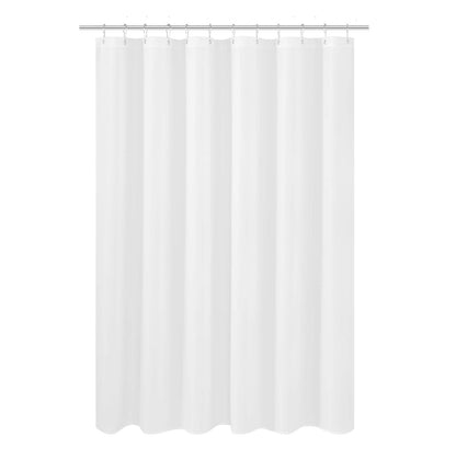 N&Y HOME Fabric Shower Curtain Liner with Magnets Standard Size, White
