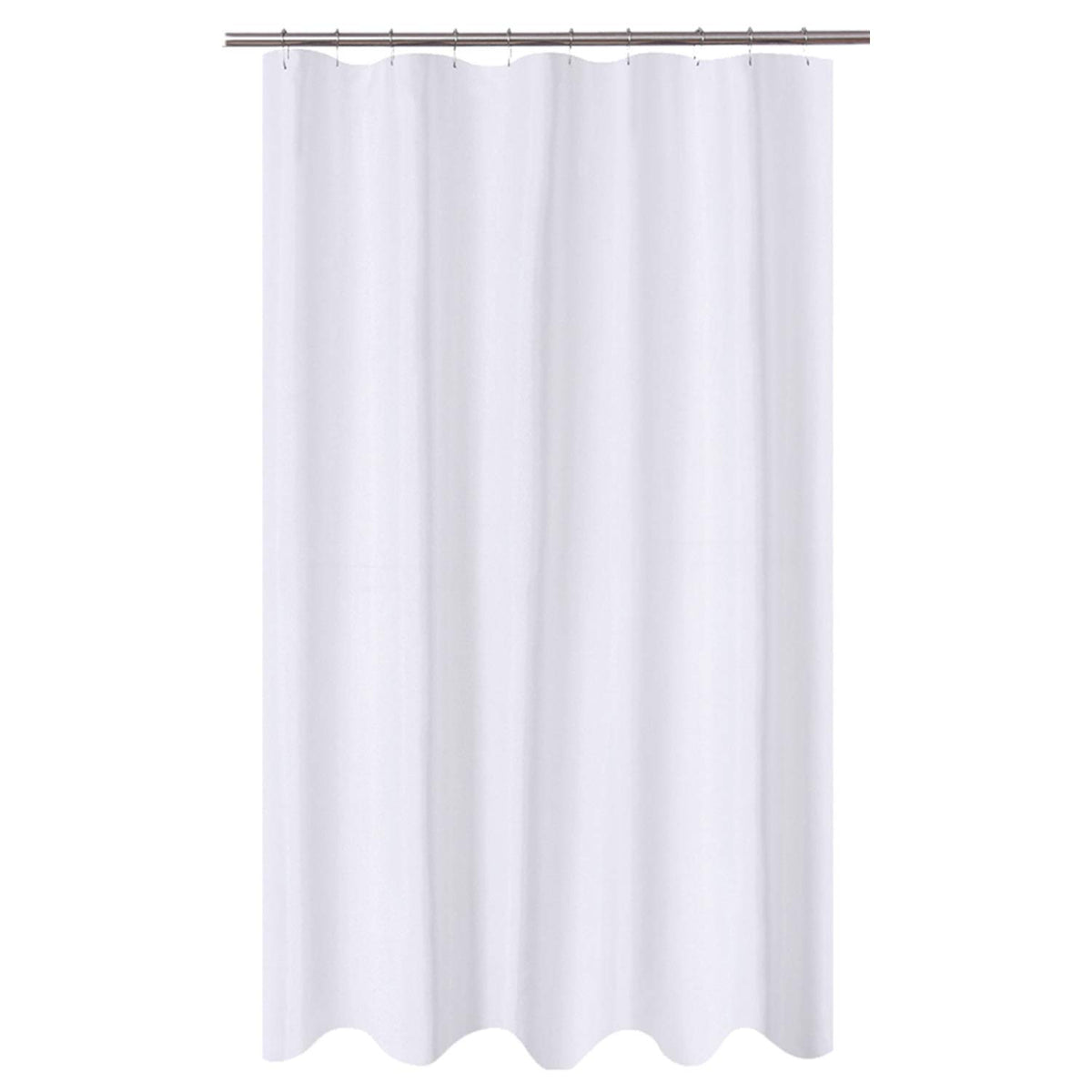 N&Y HOME Fabric Shower Curtain Liner with Magnets Standard Size, White