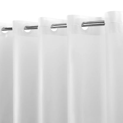 No Hook Shower Curtain or Liner, Standard Size 71 x 74, Pebble